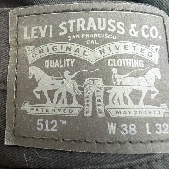 Levi’s 512 Slim Taper Men’s Jeans Sz W38/L32 Color Black Pockets Eco Ease $69.50 - Picture 7 of 14